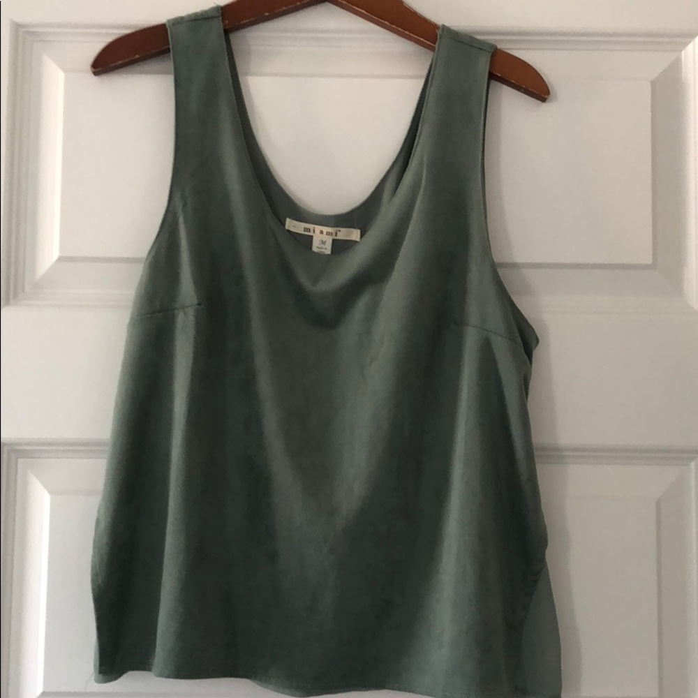 NWOT Medium Miami Olive Green Suede Tank